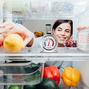Stainless steel fridge/freezer thermometer