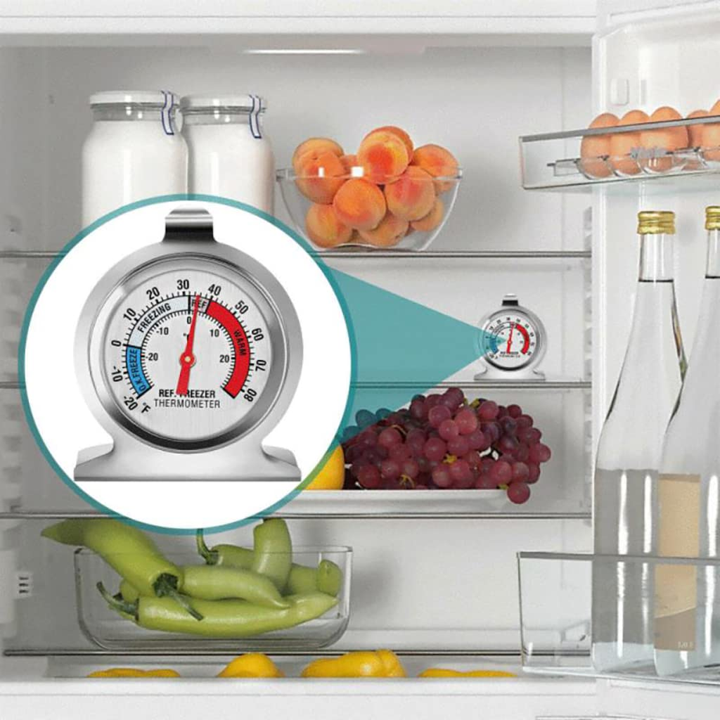 Stainless steel fridge/freezer thermometer